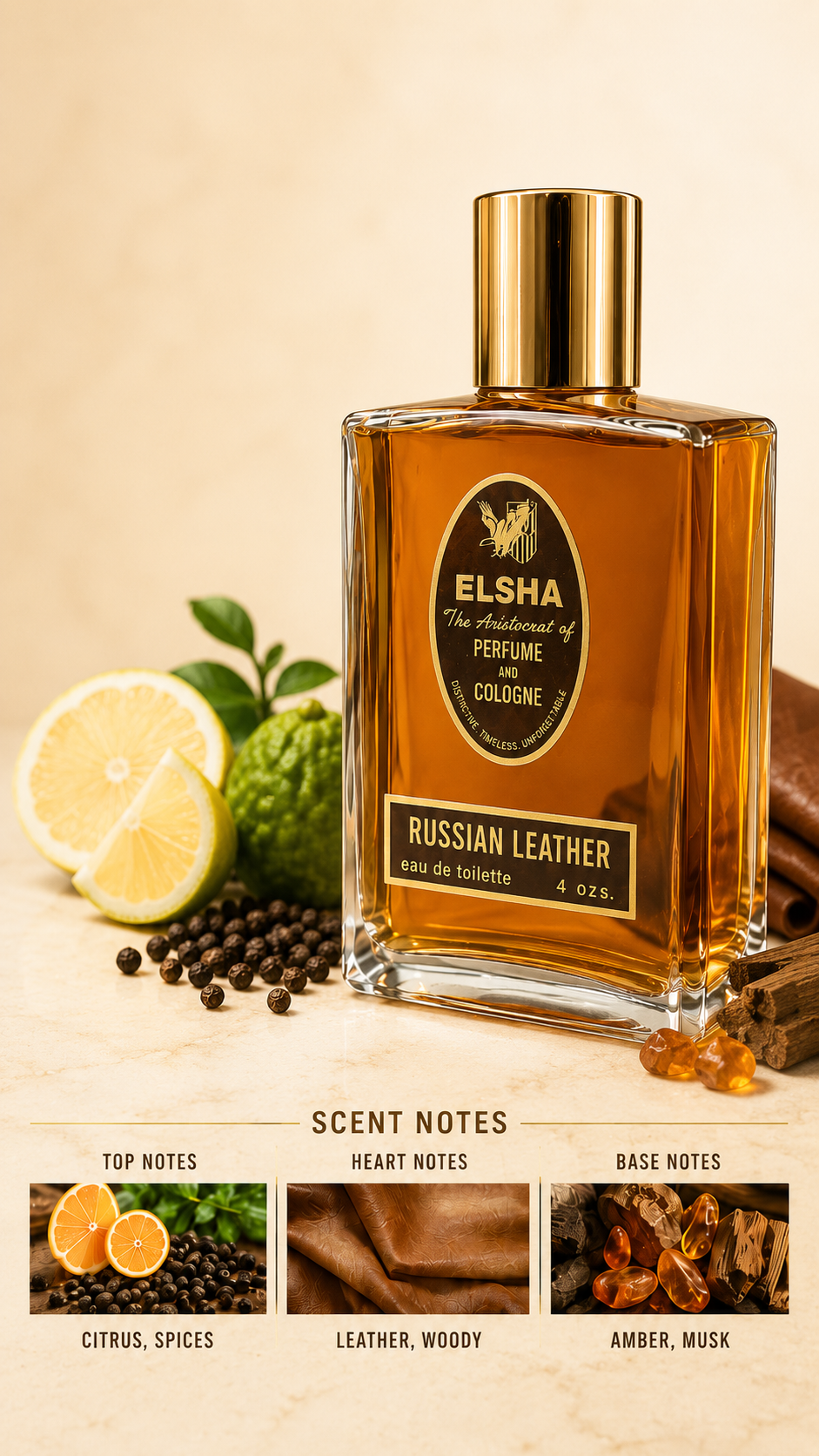 ELSHA Russian Leather Cologne