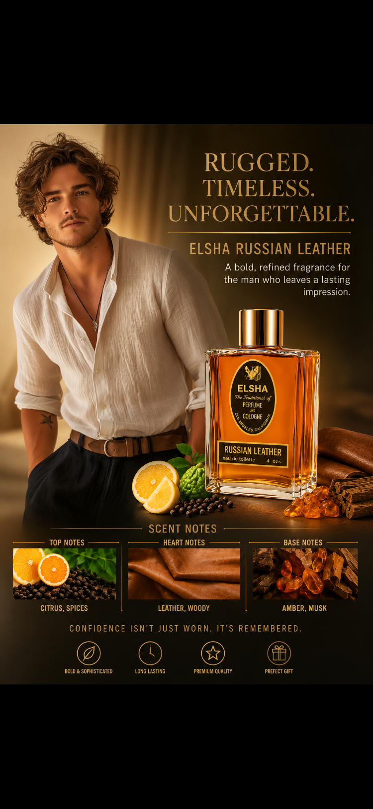 ELSHA RUSSIAN LEATHER-New Customer-4 FL ounces